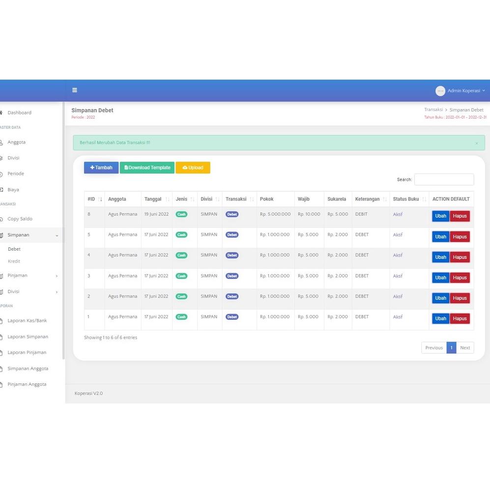 Aplikasi Koperasi Simpan Pinjam Laravel 2024