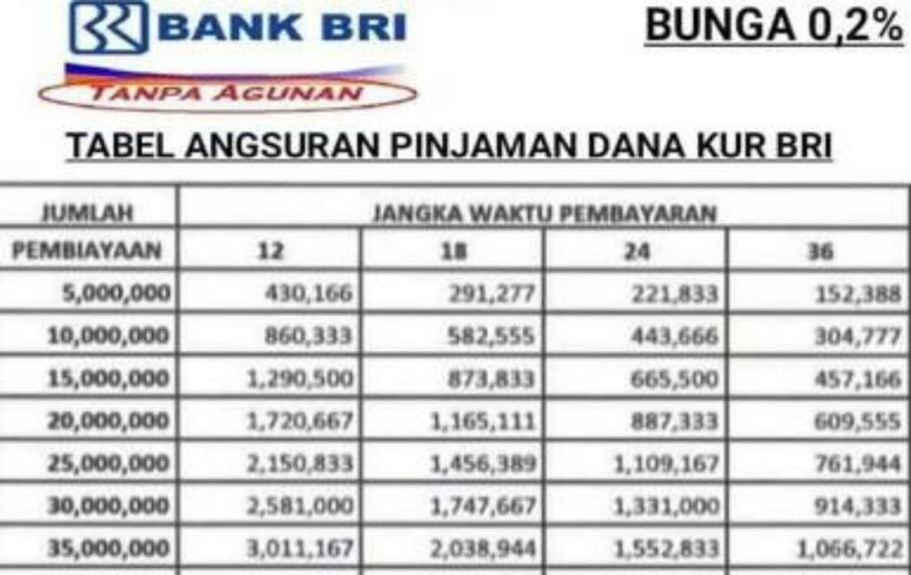 Tabel Pinjaman Bri Syariah Jaminan Sertifikat Rumah 2024