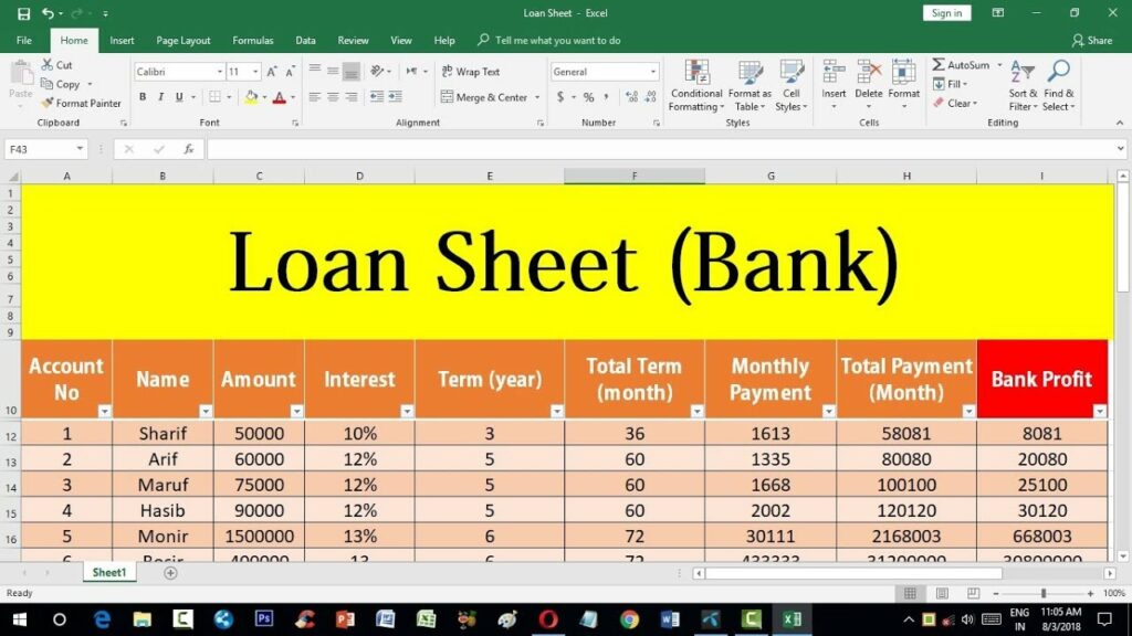 Contoh Laporan Pinjam Perusahaan Dengan Excel 2024